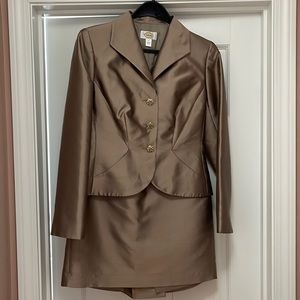 Talbots vintage suit - taupe with rhinestone buttons - never worn - size 4